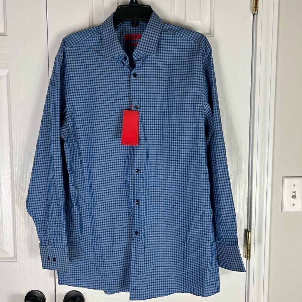 NWT Hugo Boss Mens Sharp Fit Button Down Shirt 16.5 R